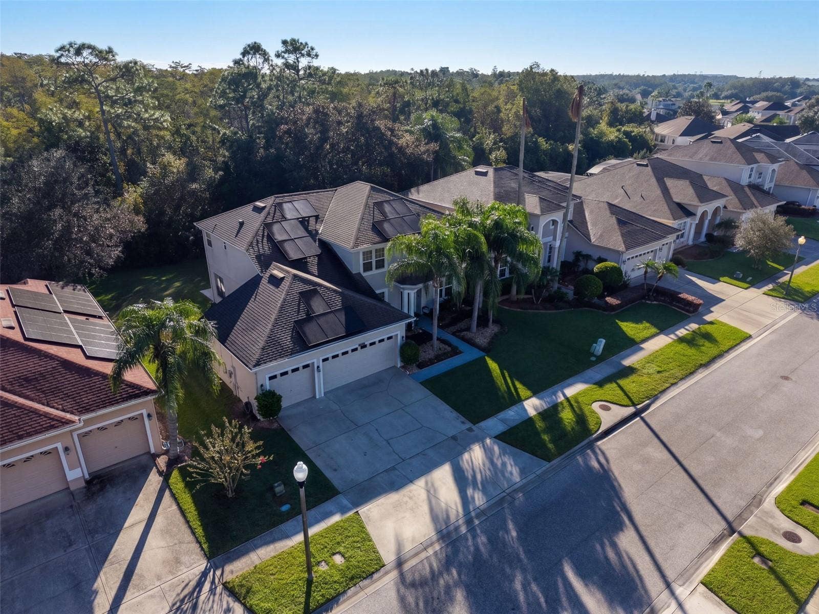 10603 SUNRISE TERRACE DRIVE, Orlando, FL 32825 Arial view with solar panels