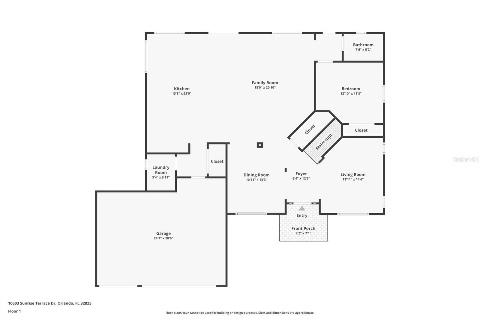 10603 SUNRISE TERRACE DRIVE, Orlando, FL 32825 Downstairs Floorplan