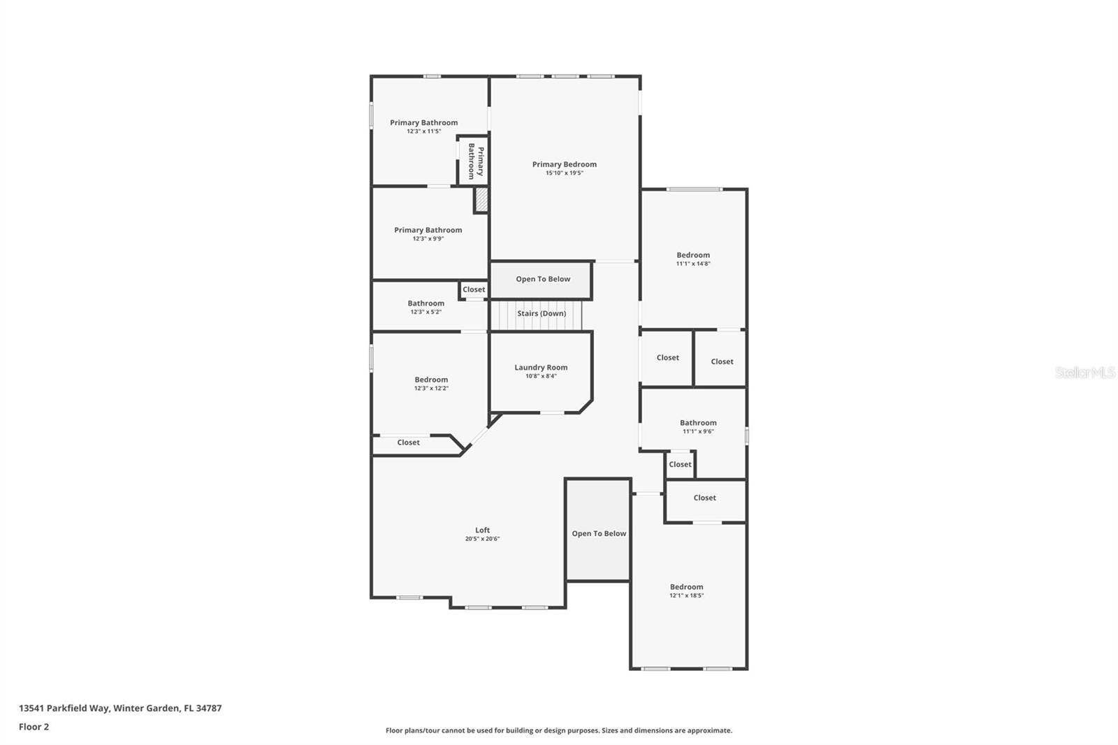13541 PARKFIELD WAY, Winter Garden, FL 34787 Floor Plan - 2nd Floor