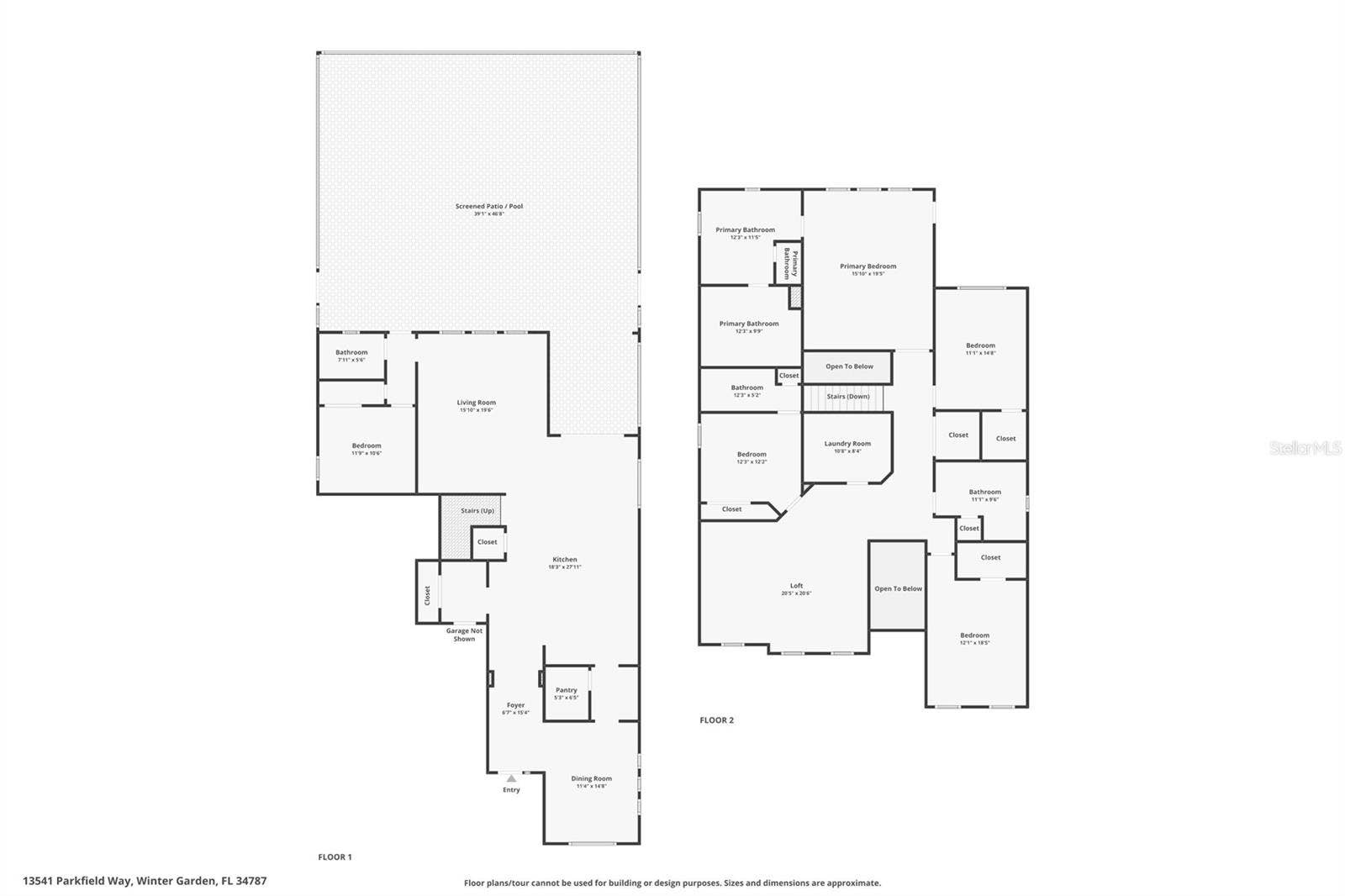13541 PARKFIELD WAY, Winter Garden, FL 34787 Floor Plan - Combined