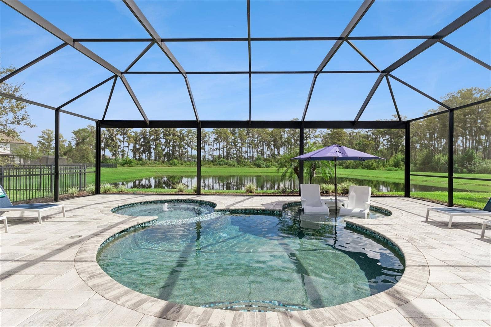 13541 PARKFIELD WAY, Winter Garden, FL 34787 Pool & Lanai w/Pond Views