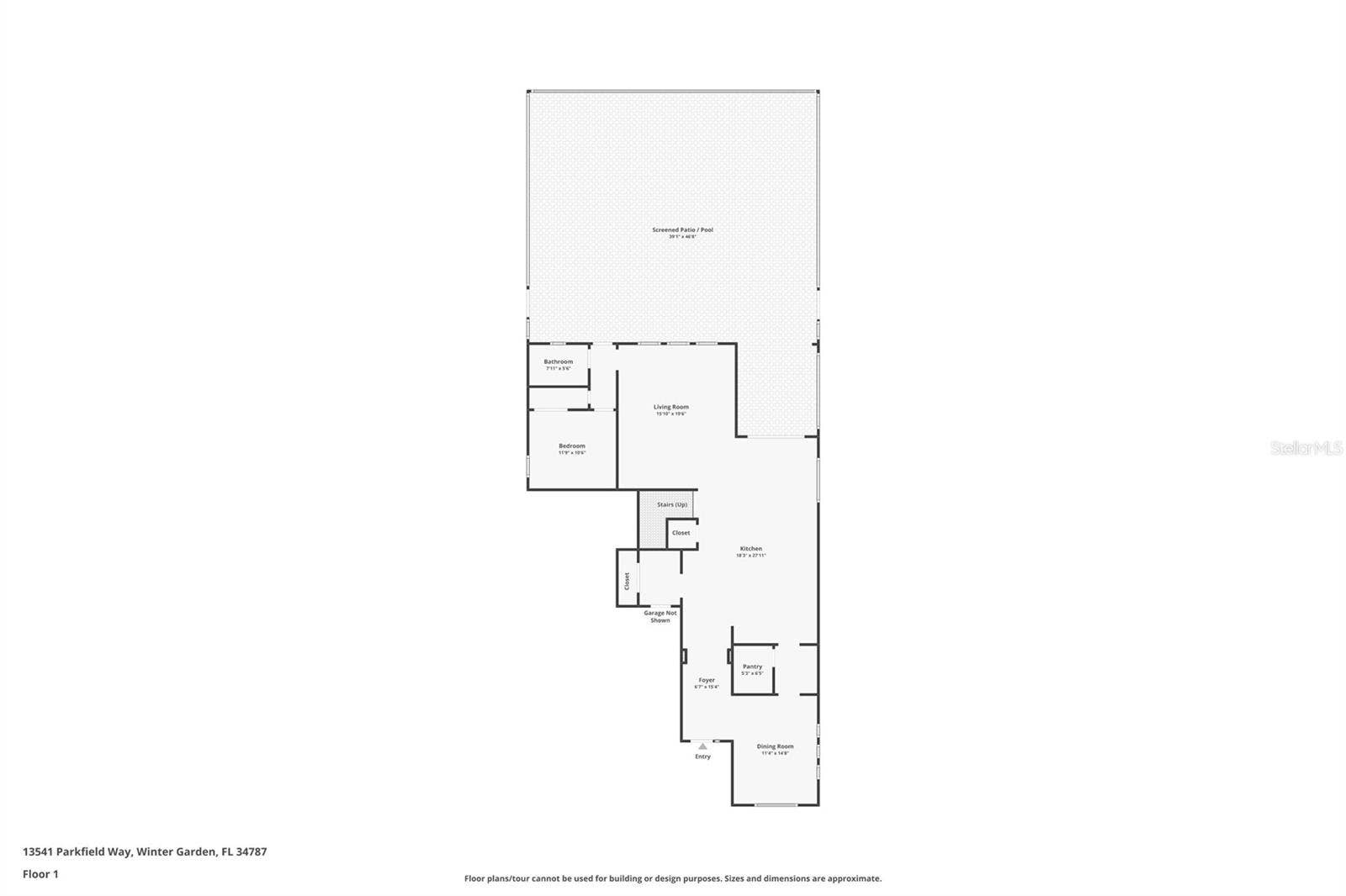 13541 PARKFIELD WAY, Winter Garden, FL 34787 Floor Plan - 1st Floor