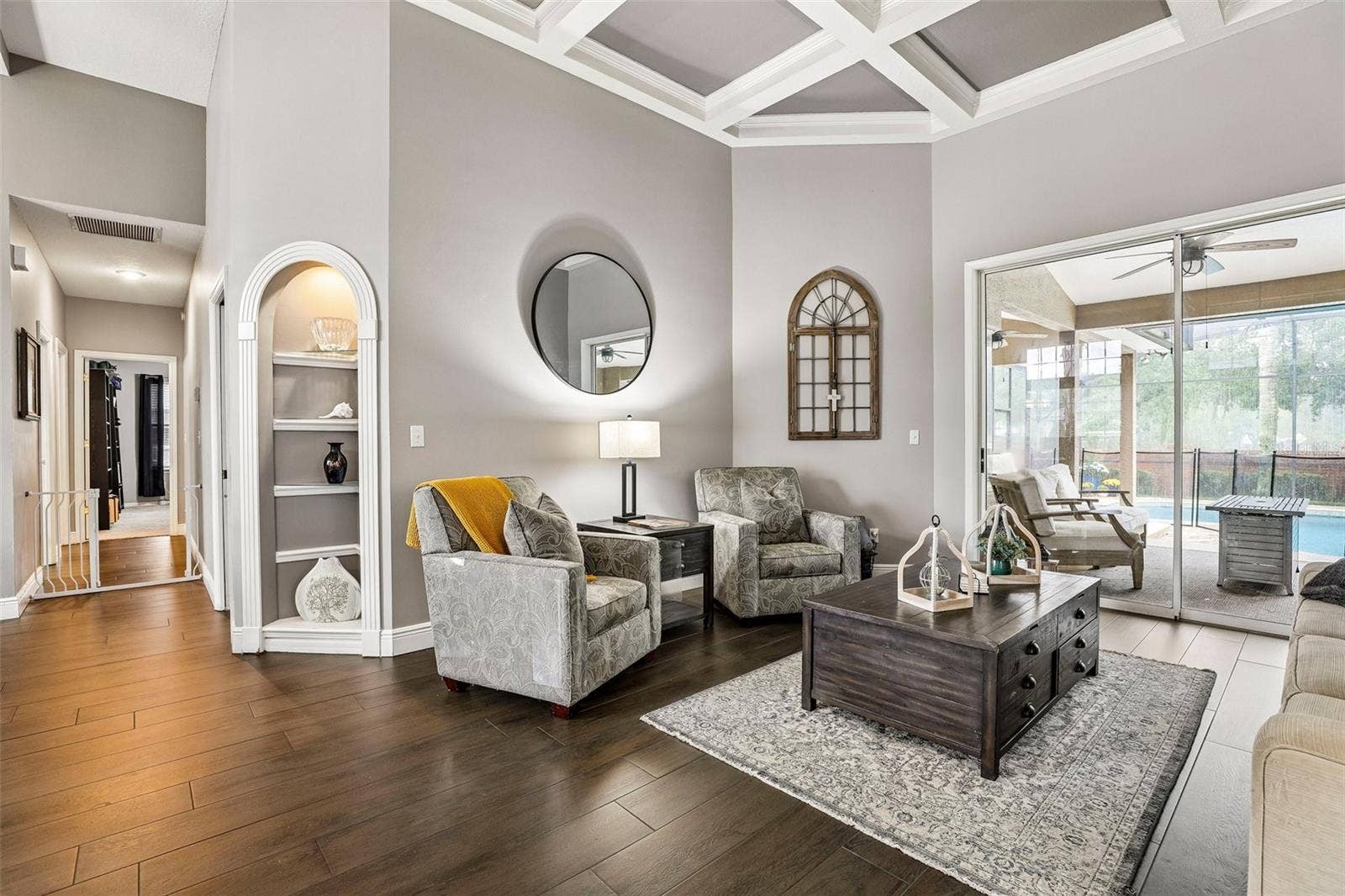 1522 EAGLE NEST CIRCLE, Winter Springs, FL 32708 Formal Living Area with Coffered Ceiling