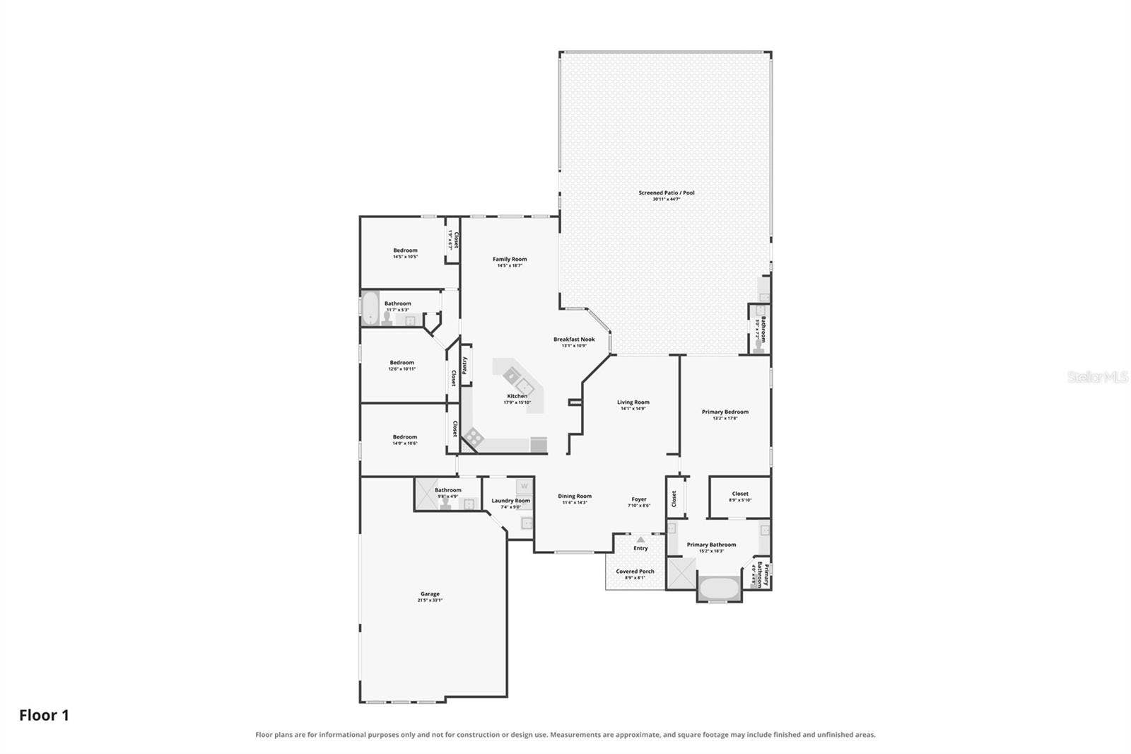 1522 EAGLE NEST CIRCLE, Winter Springs, FL 32708 3 Way Split of Bedrooms