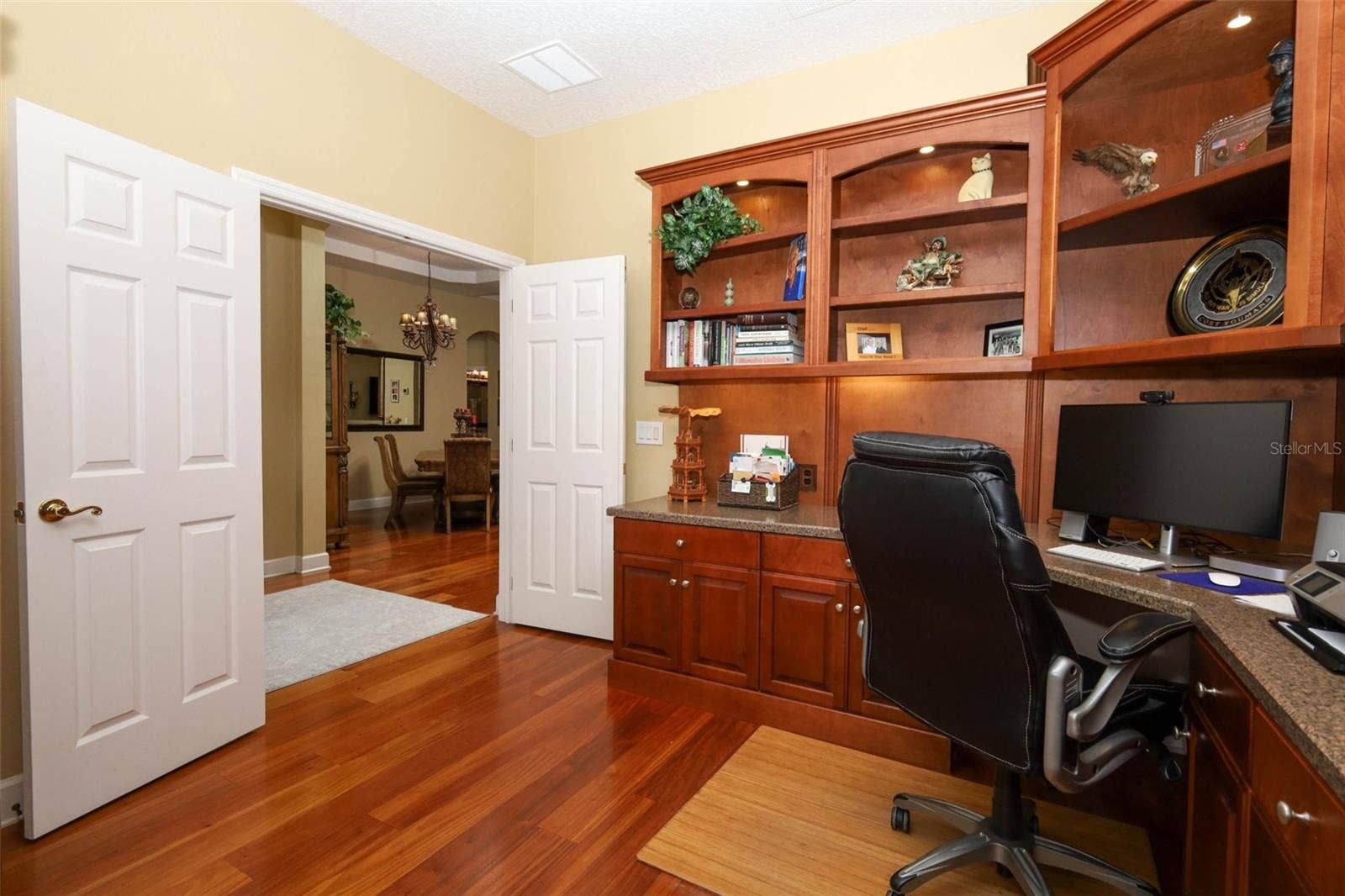 Front bedroom to right as you enter the home with custom built-ins