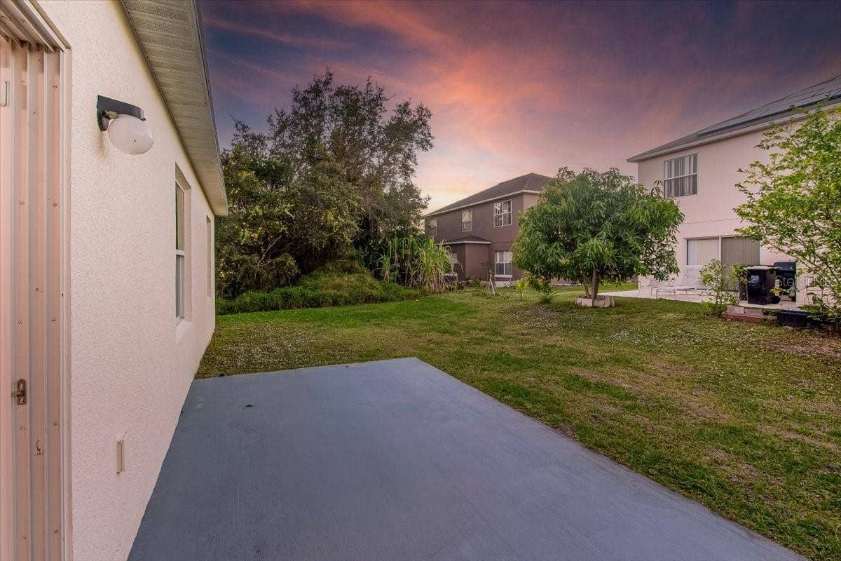 Large backyard with Concrete pad for your future workshop