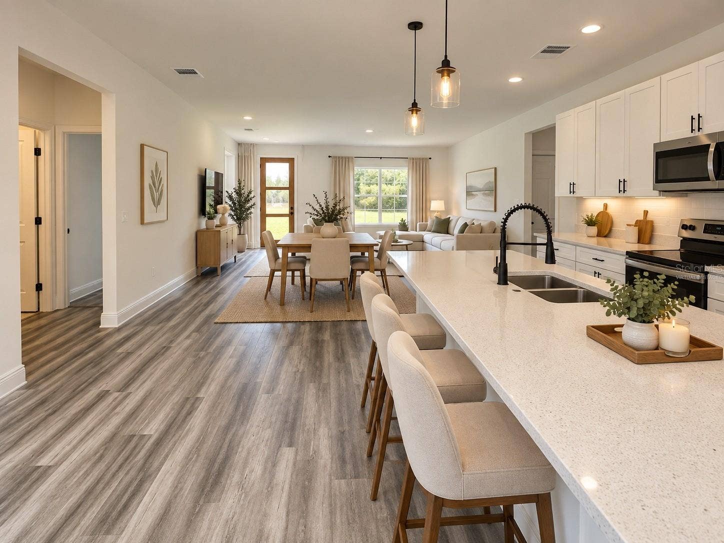 Open Concept Living Room - Virtually Staged