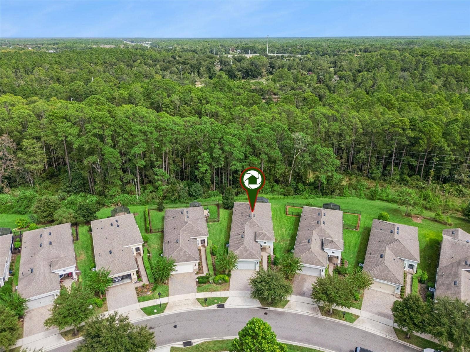 1305 HAYTON AVE., Deland, FL 32724 Aerial view of the Home's location w/ a conservation area view