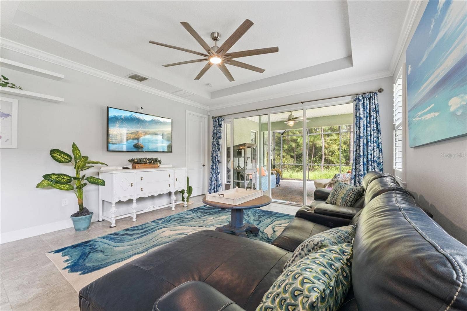 1305 HAYTON AVE., Deland, FL 32724 View of the Great Room & expanded screen enclosed covered patio