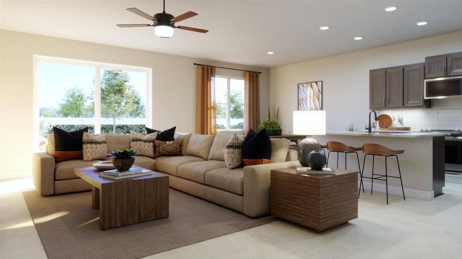 Family Room Rendering (Virtually Staged)