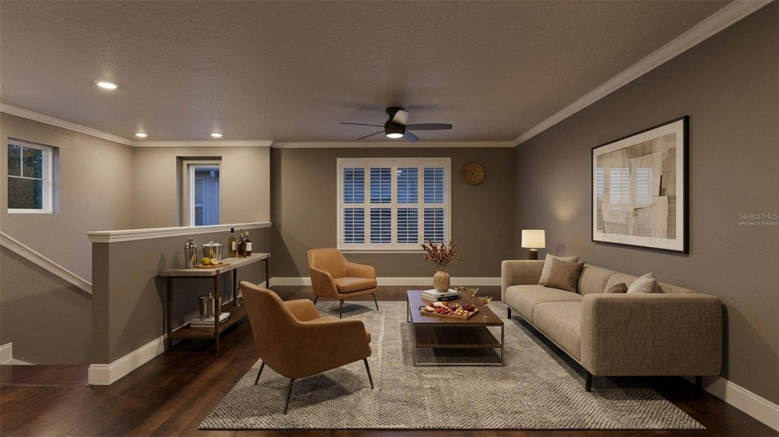 Virtually staged. Loft area.