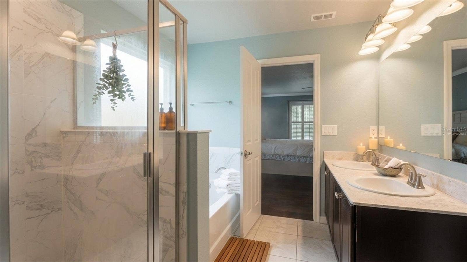 Virtually staged. Primary Bathroom