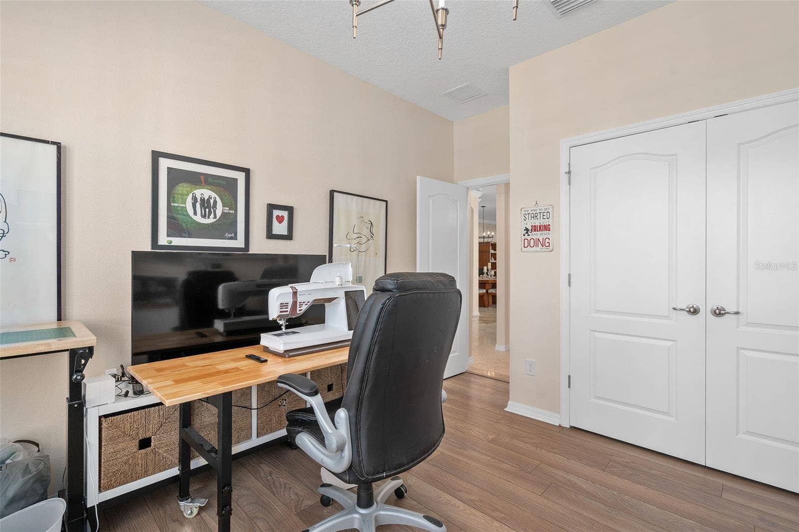 1038 TIMBERVALE TRAIL, Clermont, FL 34715 Bedroom 3 is utilized as a craft Room with LVP flooring