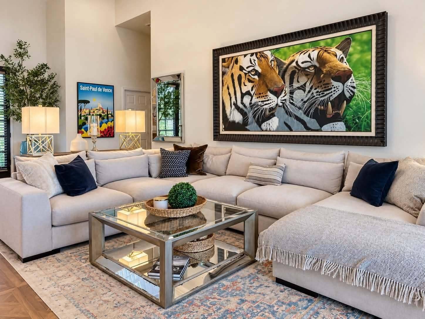 972 OAKPOINT CIRCLE, Apopka, FL 32712 Living Room with cathedral ceilings and lake views
