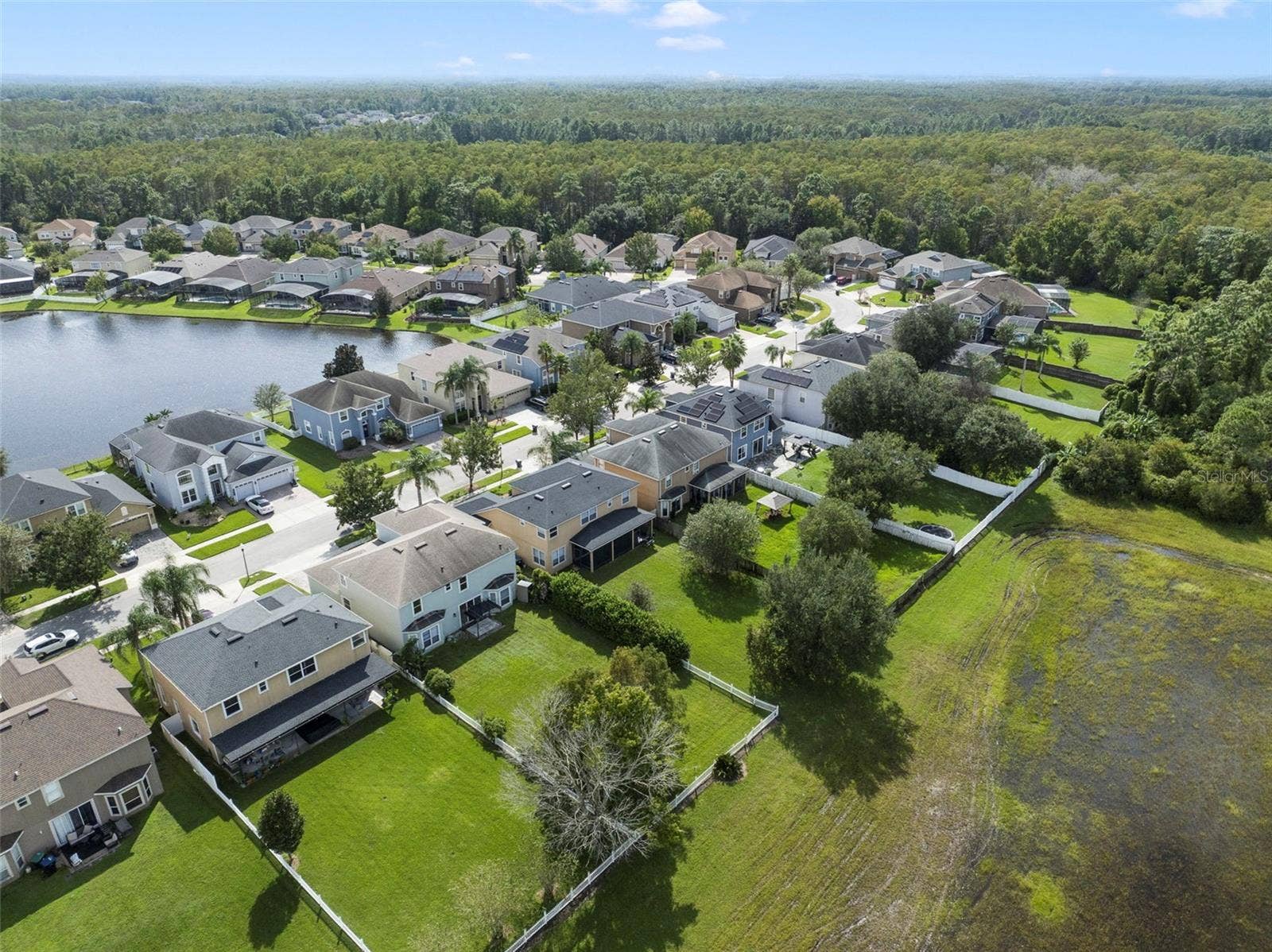 1557 AMARYLLIS CIRCLE, Orlando, FL 32825 Aerial view of the back of the home and community.
