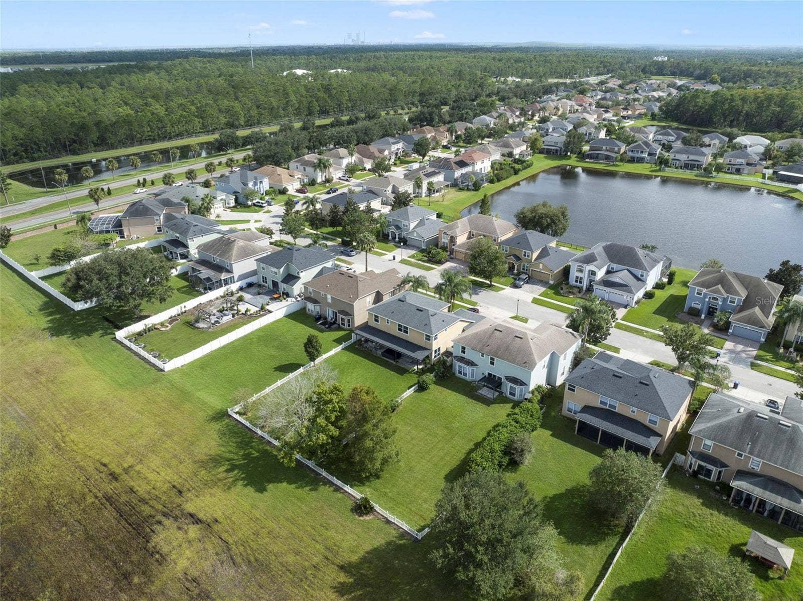 1557 AMARYLLIS CIRCLE, Orlando, FL 32825 Aerial view of the back of the home and community.