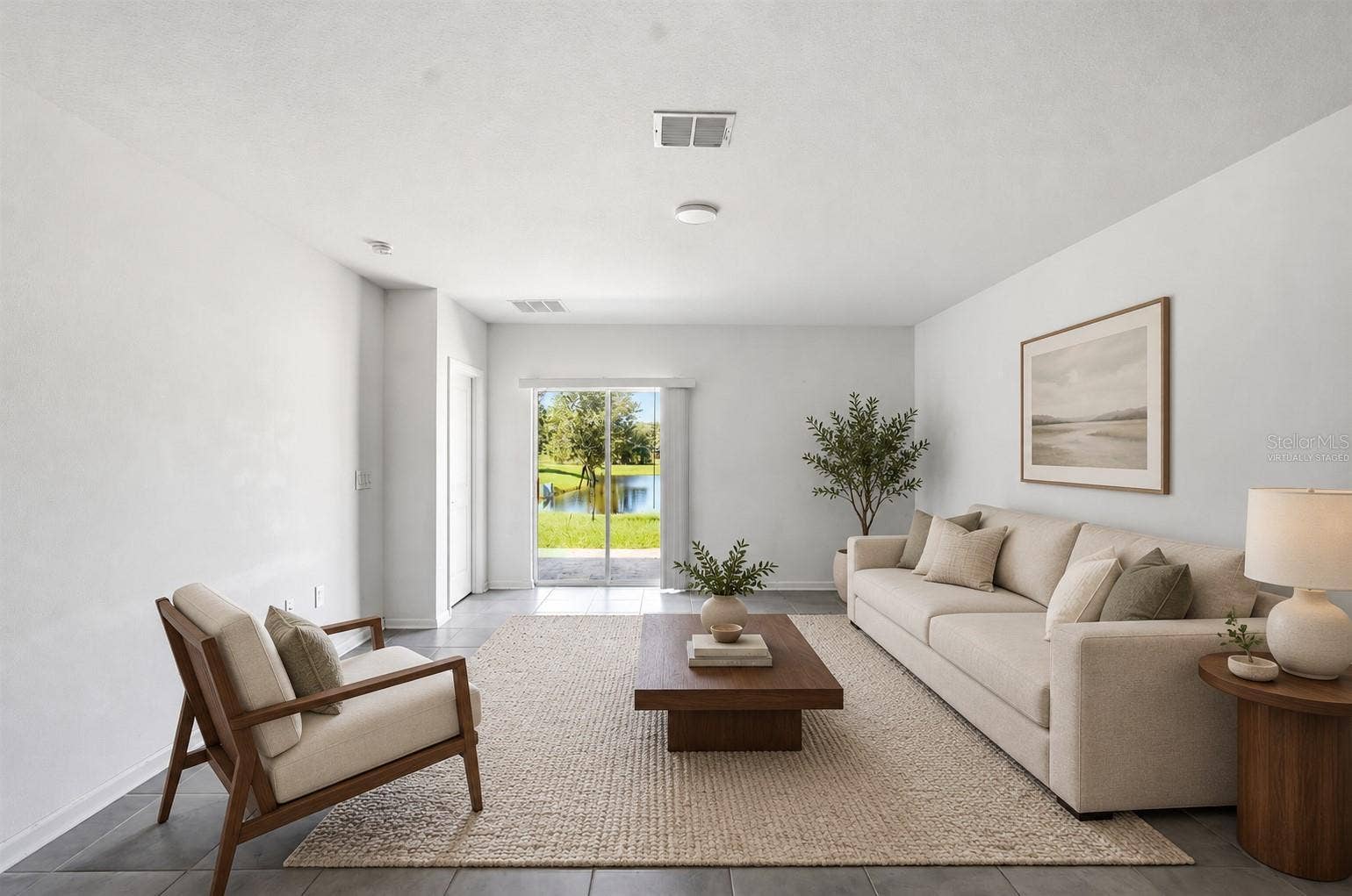 Living area/ Virtually staged