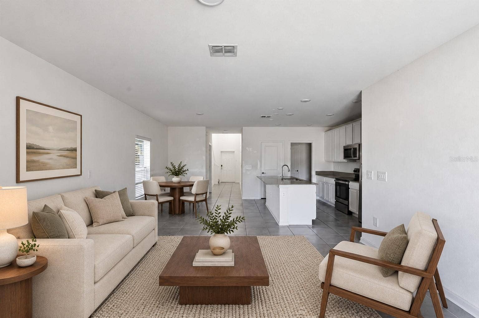 Open floor plan: Living/Kitchen/Dining