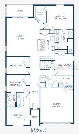 4349 WINESAP WAY, Lakeland, FL 33810 Floor Plan -Model home - actual features may vary.