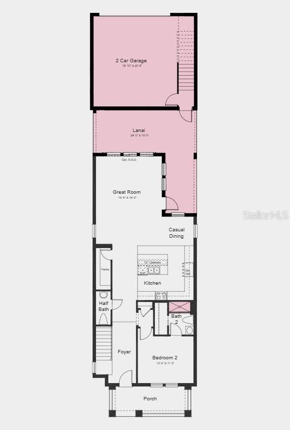 First Floor Plan - Additional Highlights Include: 8' interior doors, wet bar at game room, shower in place of tub at bath 2, luxury vinyl plank flooring and quartz countertops