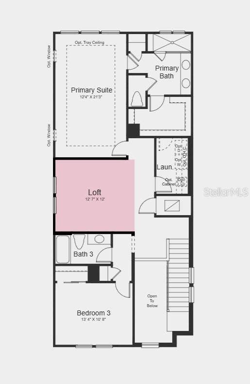 14747 FIELD DAISY DRIVE, Winter Garden, FL 34787 Second Floor Plan - Additional Highlights Include: Shower in place of tub at secondary bath, 8' interior doors, pre-plumb for future laundry tub, LVP flooring throughout, and whole house blinds