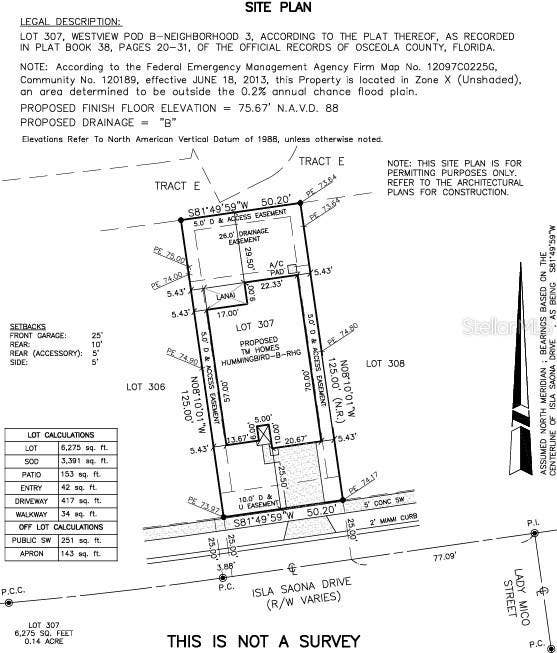 5539 ISLA SAONA DRIVE, Kissimmee, FL 34758 5539 Isla Saona Drive Preliminary Plot Plan