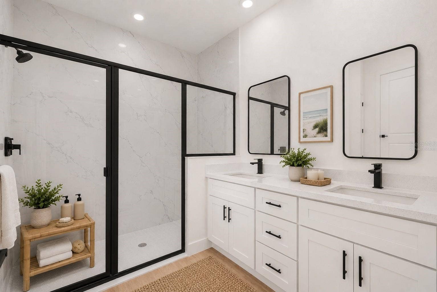 Primary bathroom- virtually staged