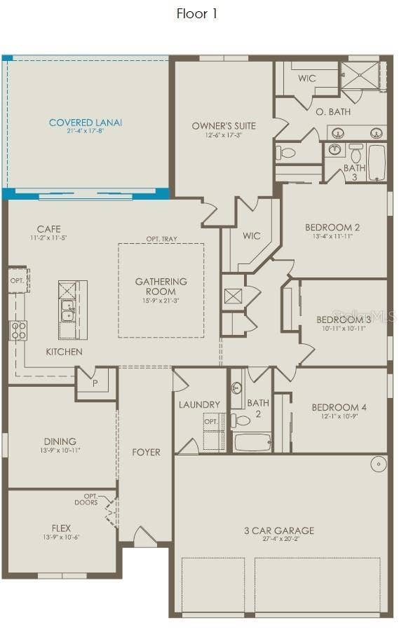 3451 HAVEN SIDE ROAD, Davenport, FL 33837 Floor Plan - Floor One