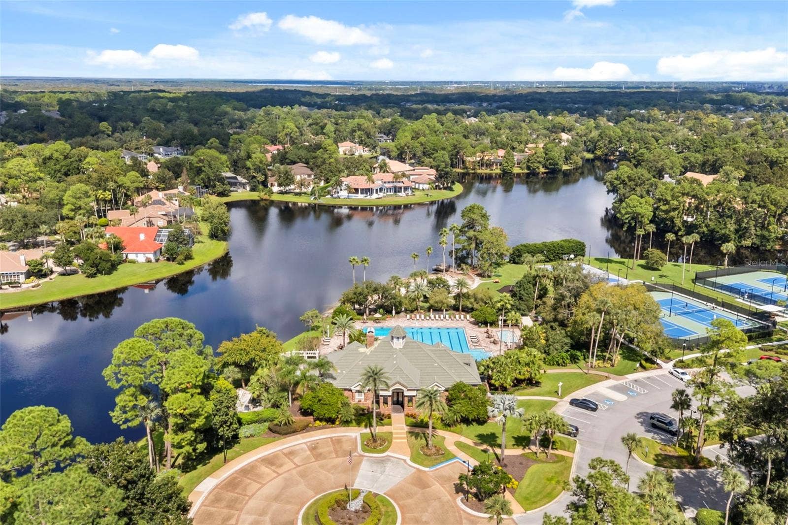Clubhouse with community pool, pickleball courts & basketball courts