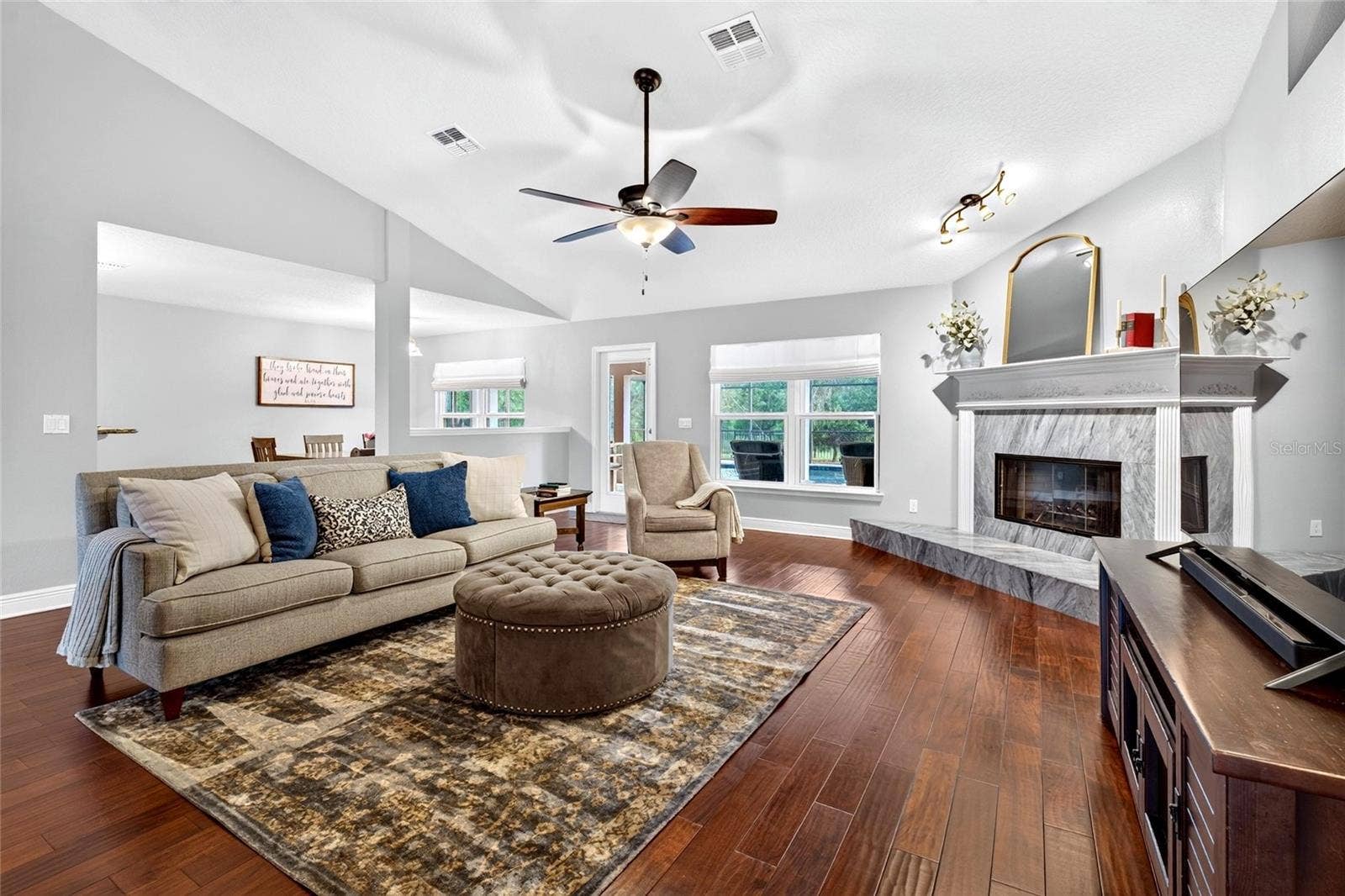 Family room next to kitchen