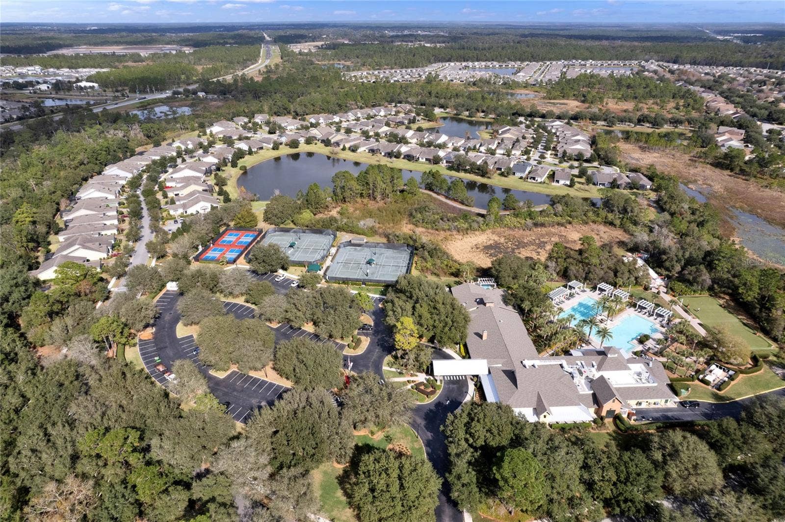 1233 EGGLESTON DRIVE, Deland, FL 32724 Aerial view of the Victoria Gardens private clubhouse amenities