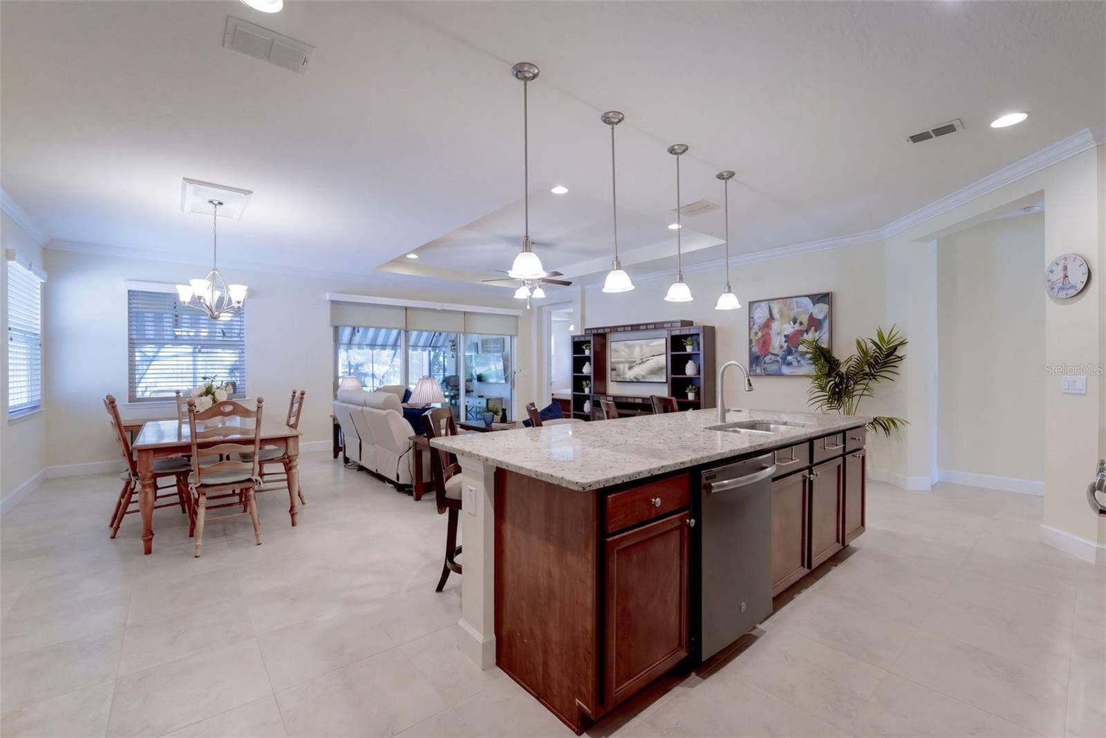 1233 EGGLESTON DRIVE, Deland, FL 32724 View of the Dining & Great Room areas from the Kitchen