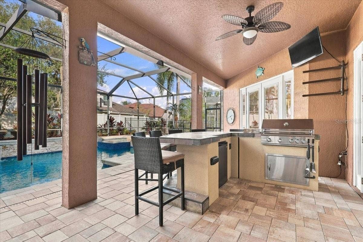 Well equppied Summer Kitchen.