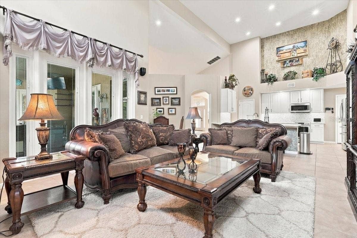 Family room is open to the kitchen.