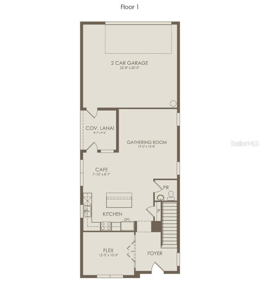 2628 CLEAR NIGHT AVENUE, Kissimmee, FL 34744 Floor Plan - Floor One