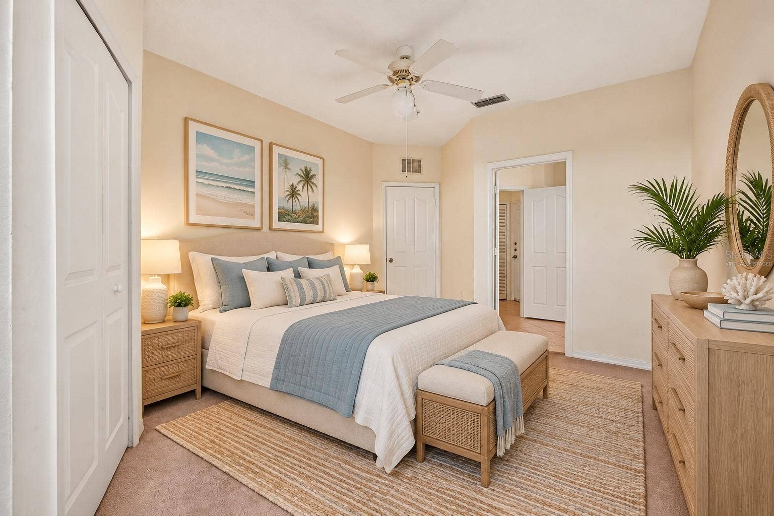 Virtually Staged Primary Bedroom