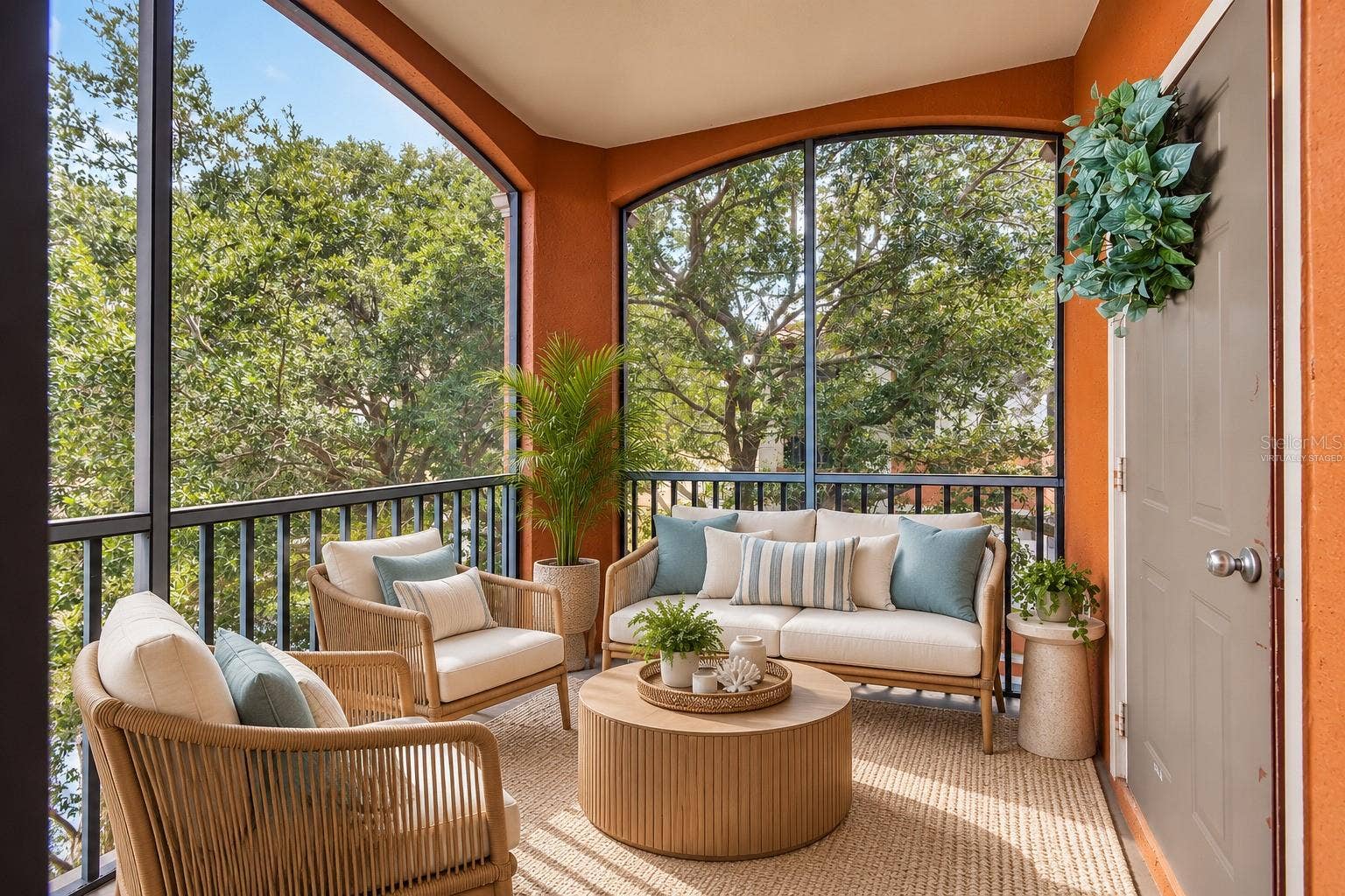 Virtually Staged Screened Balcony