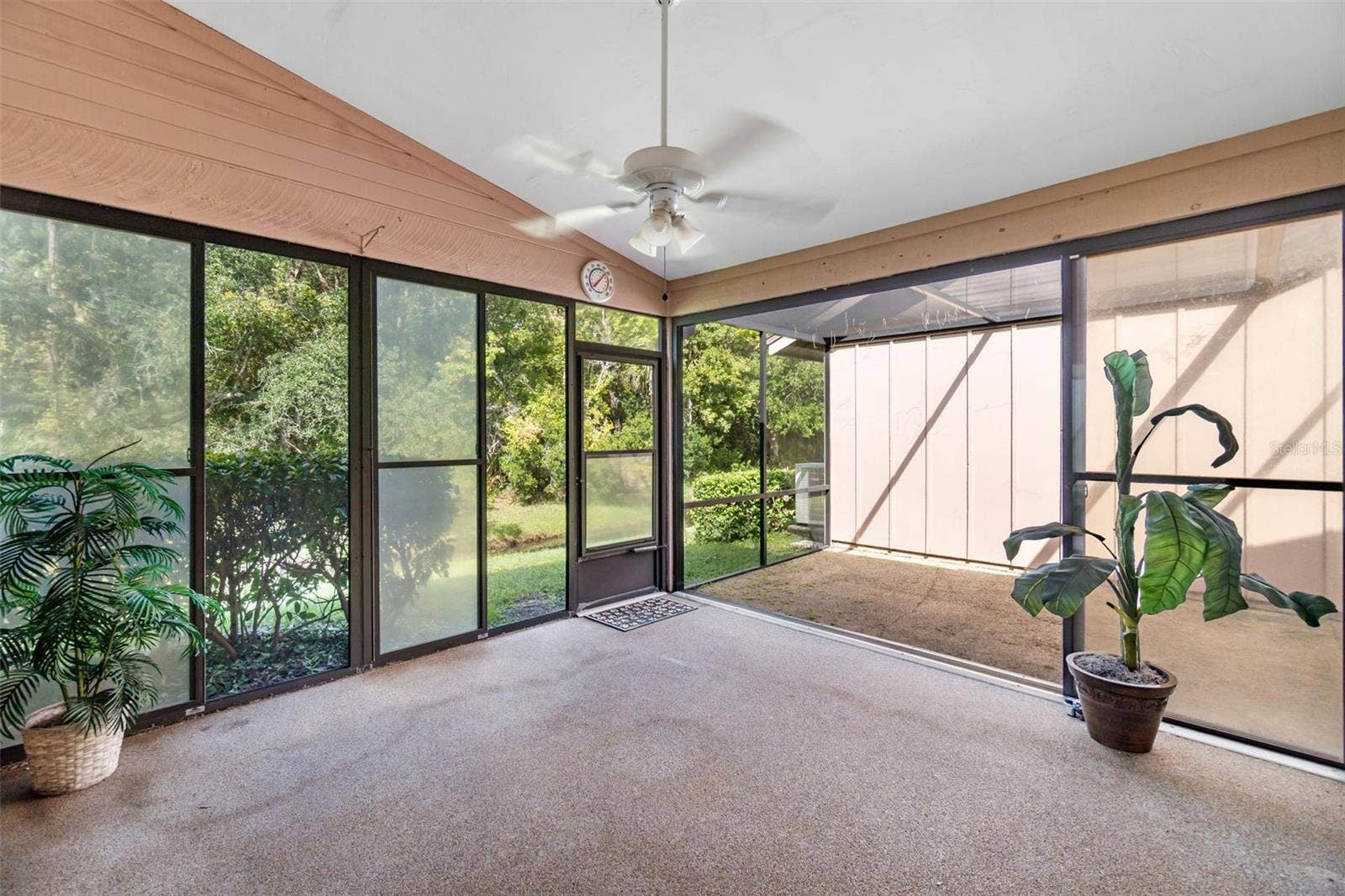 screened in L-Shaped lanai; covered & un-covered