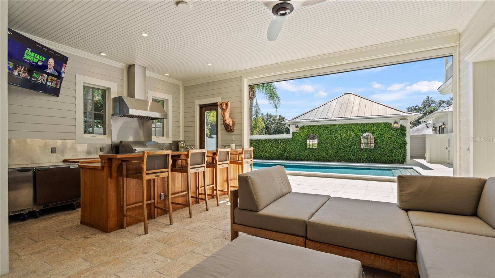 651 OLD EUSTIS ROAD, Mount Dora, FL 32757 Covered Space with electric roll down screens