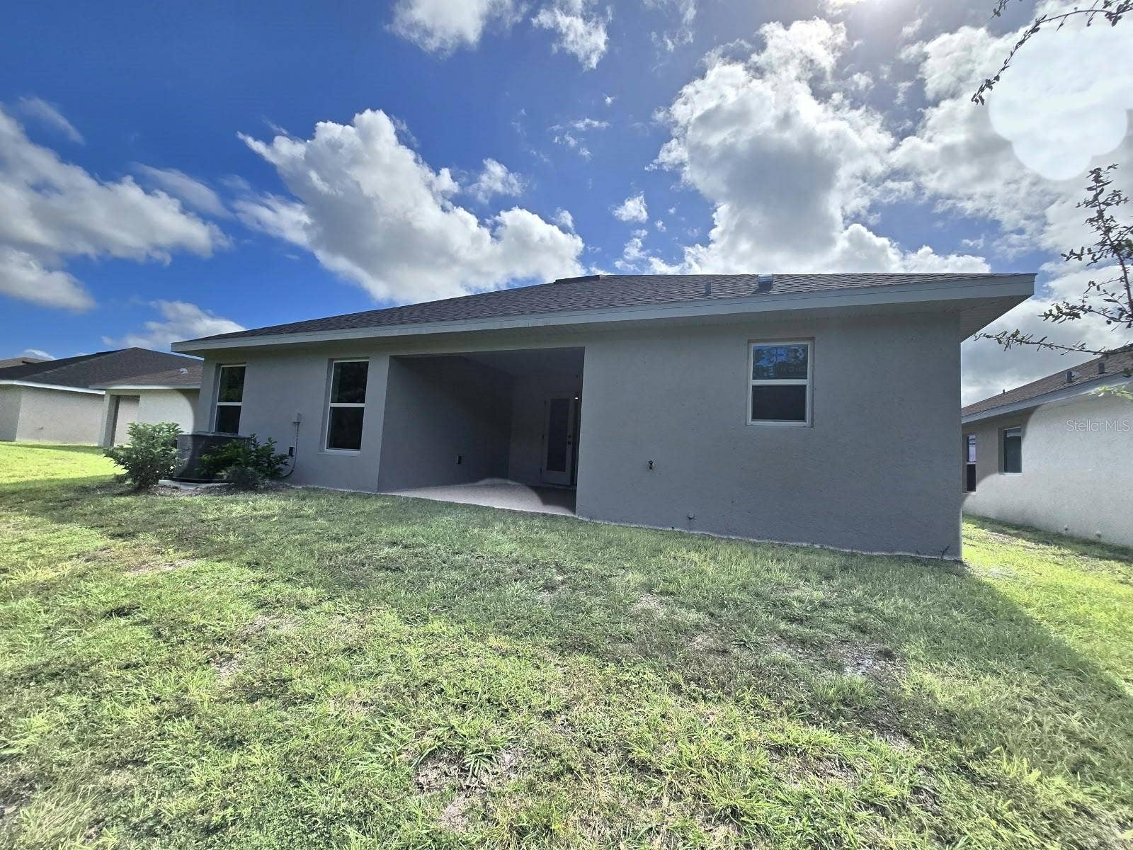 Rear exterior and covered porch