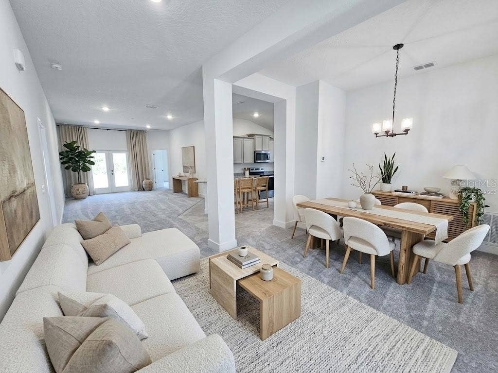 Living and dining room - virtually staged
