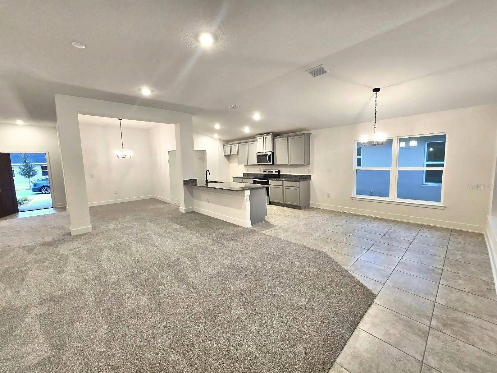 Great room and kitchen