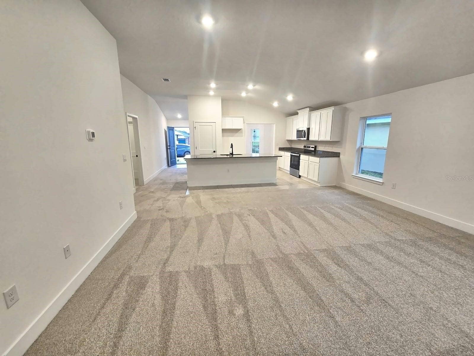 Family room and kitchen