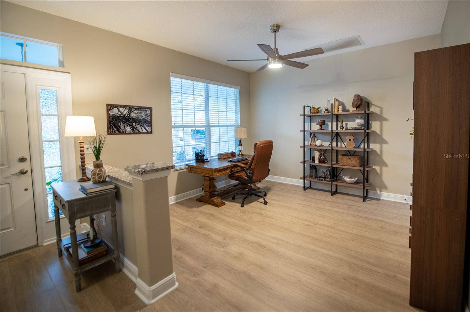 dining room being used as home office