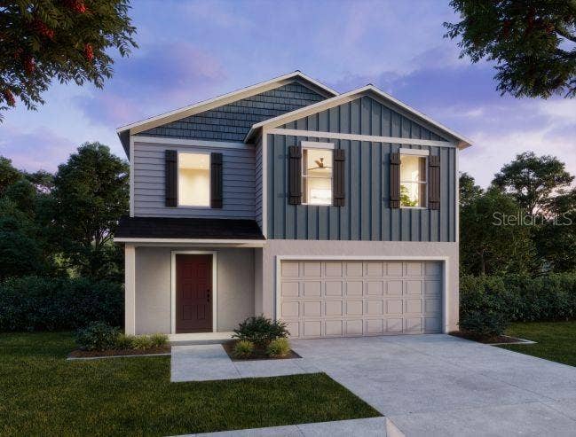 3873 BLUETHREAD WAY, Poinciana, FL 34759 Artist Rendering at Dusk