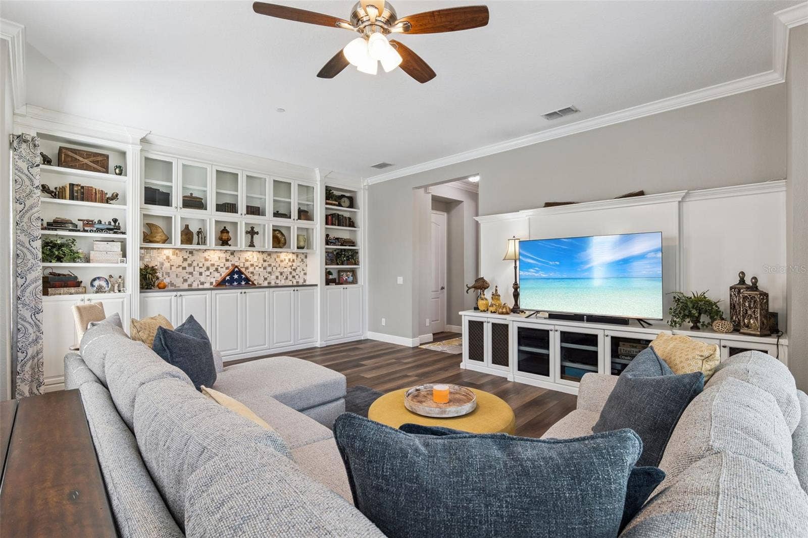 900 LOBELIA DRIVE, Lake Mary, FL 32746 Living room with added shelves and entertainment area