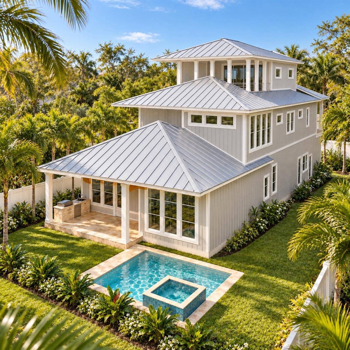 219 FLORIDA AVENUE, New Smyrna Beach, FL 32169 Architectural rendering for illustrative purposes only. Home is under construction. Final design, materials, finishes, and features may vary.