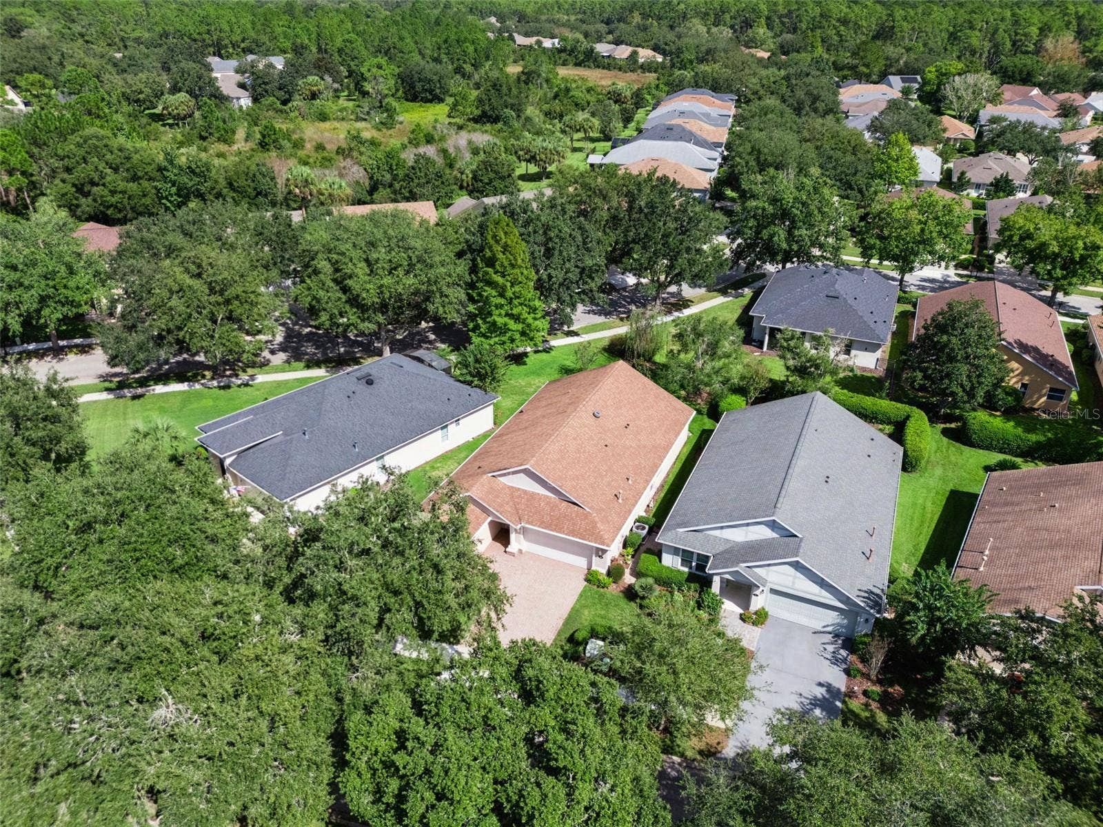 Aerial view from the front of the home
