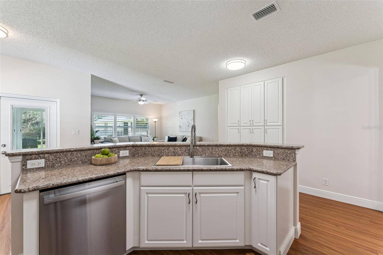 View of the Family Room & Dinette area from the Kitchen