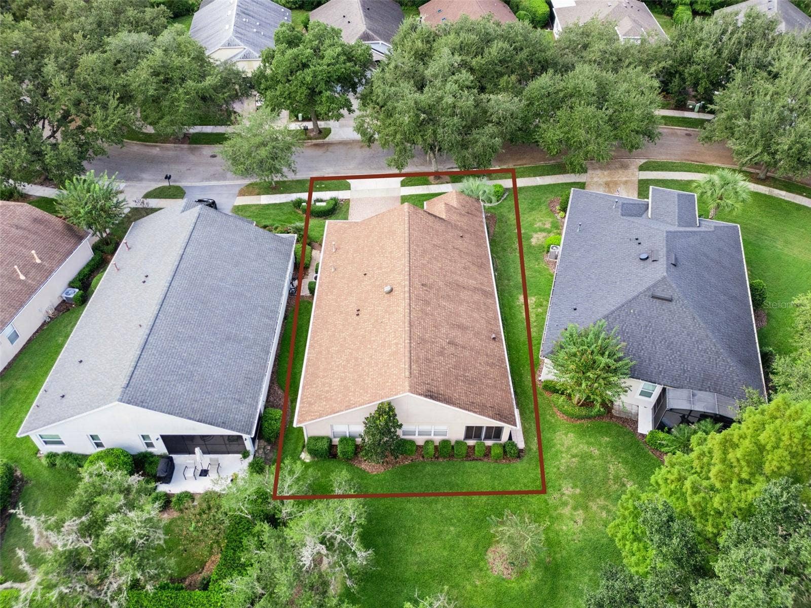Aerial view of the home's location